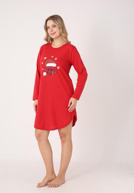 Camasa de noapte Craciun,Imprimeu HO HO, En-gros